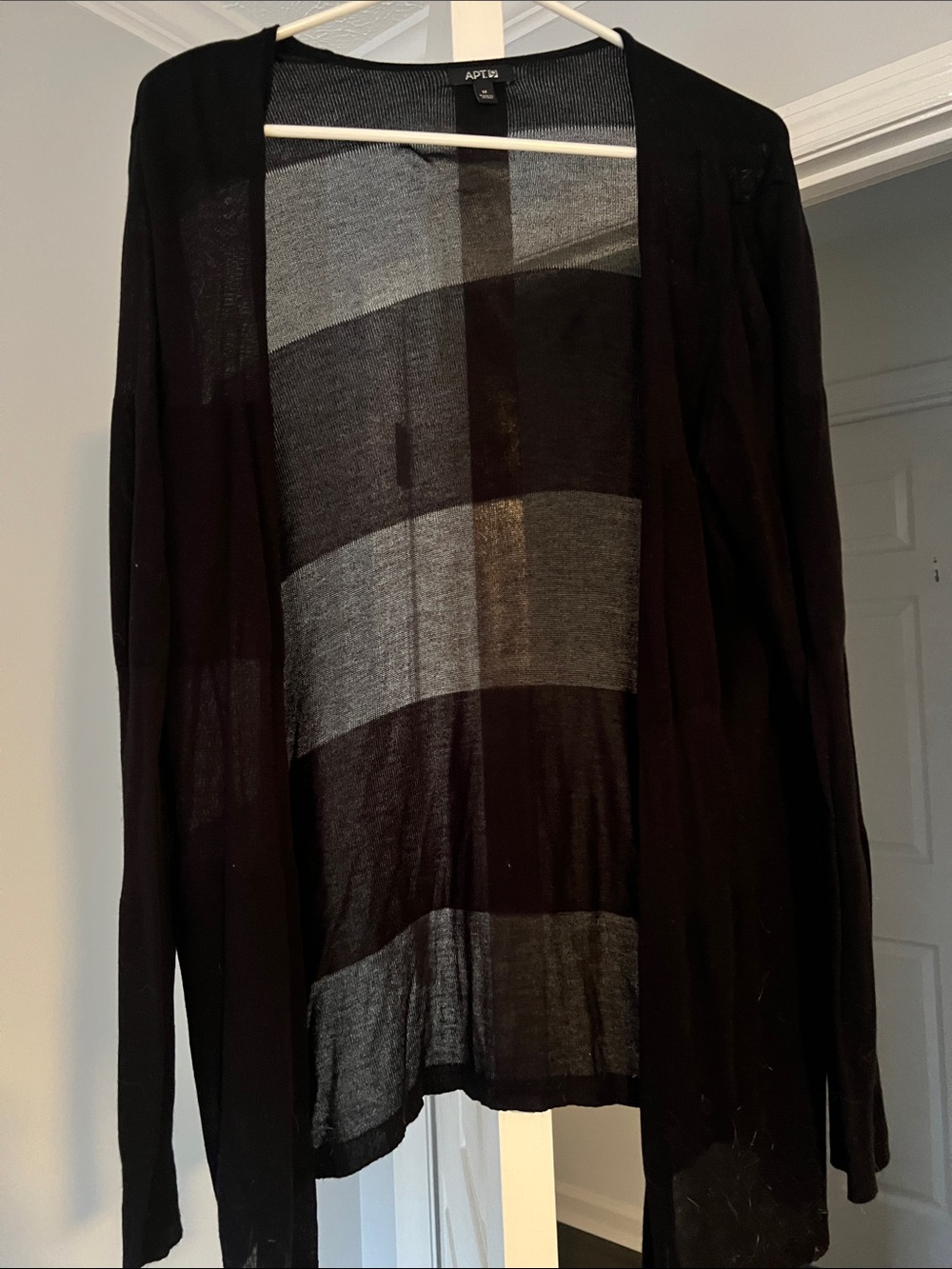 Apt. 9 Black Sheer Open-Front Cardigan